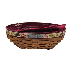 Longaberger 2011 Red Christmas Holly Berry Basket w/ Liner